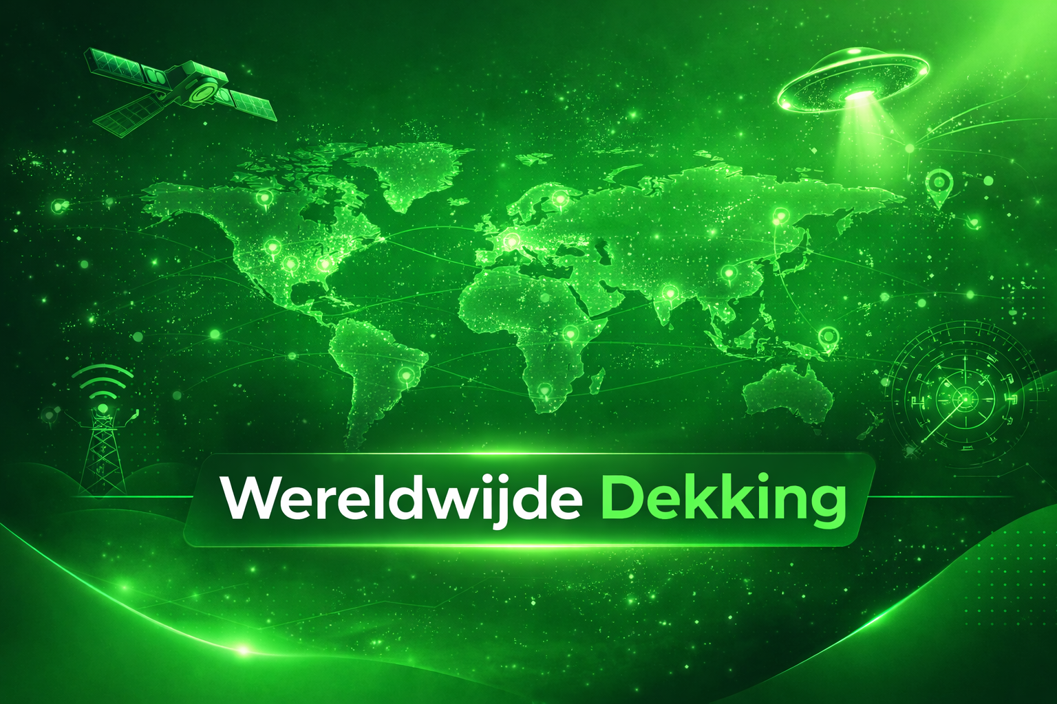 Wereldwijde dekkingskaart met serverlocaties